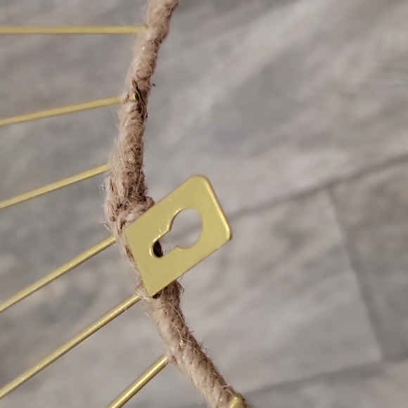 Wall decor NWT Gold with tan twine around the inside hanging wall decor - Picture 6 of 6